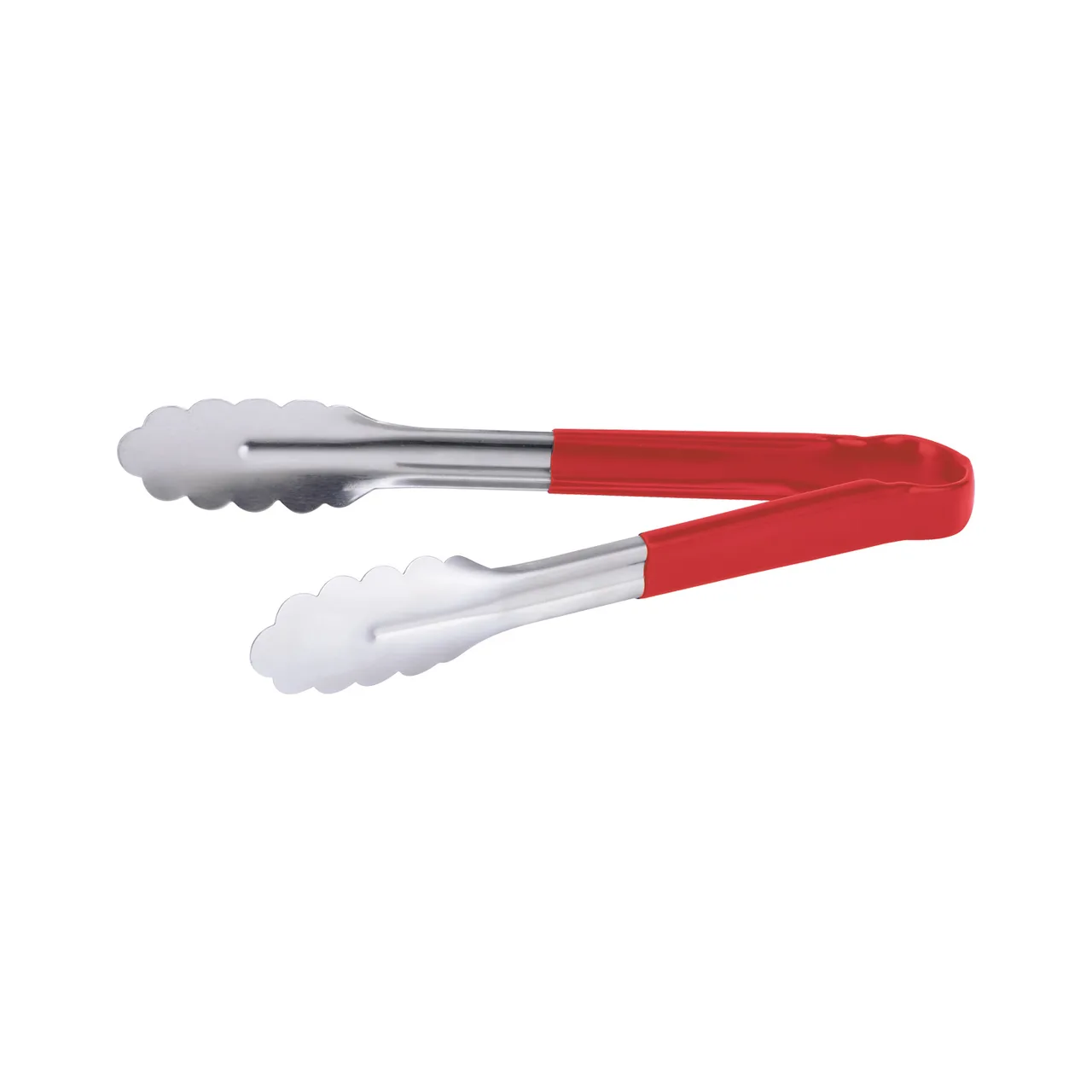 CAC China STCH-10RD Utility Tongs, 10" Heavy-Duty Stainless Steel, Red Handle