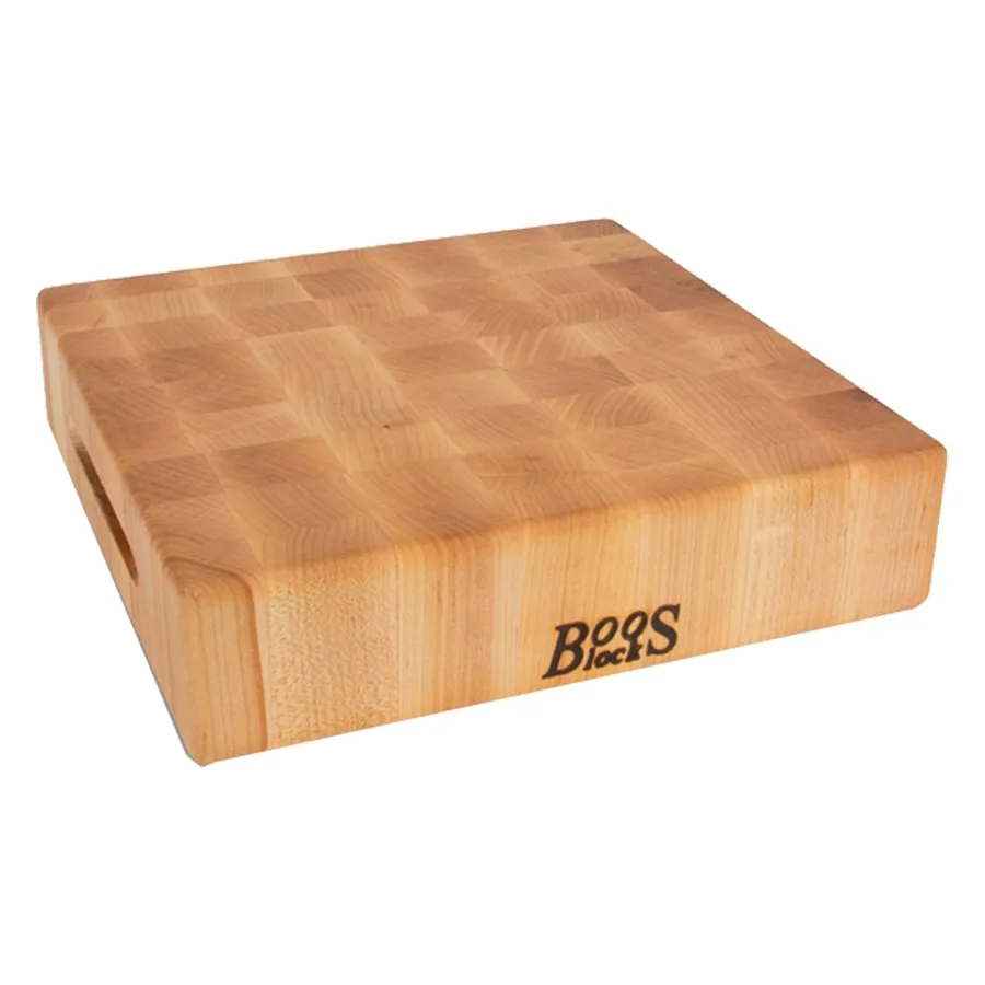 John Boos CCB2418-225 - 24" x 18" x 2-1/4" Grain Maple Cutting Board, Oil, Reversible Grips