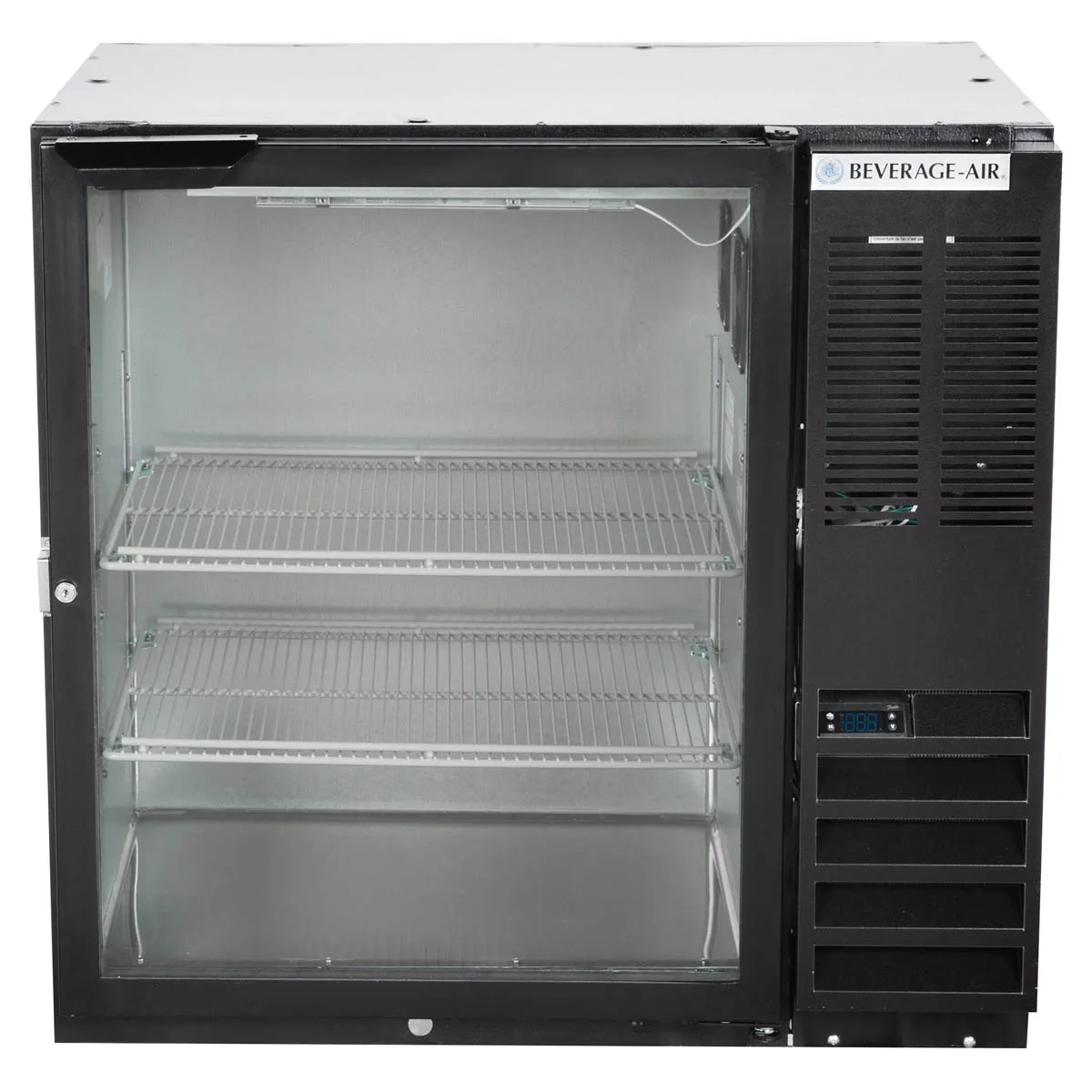 Beverage Air BB36HC-1-G-B 36" One Section Back Bar Cooler with Glass Door, 8.36 cu. ft.