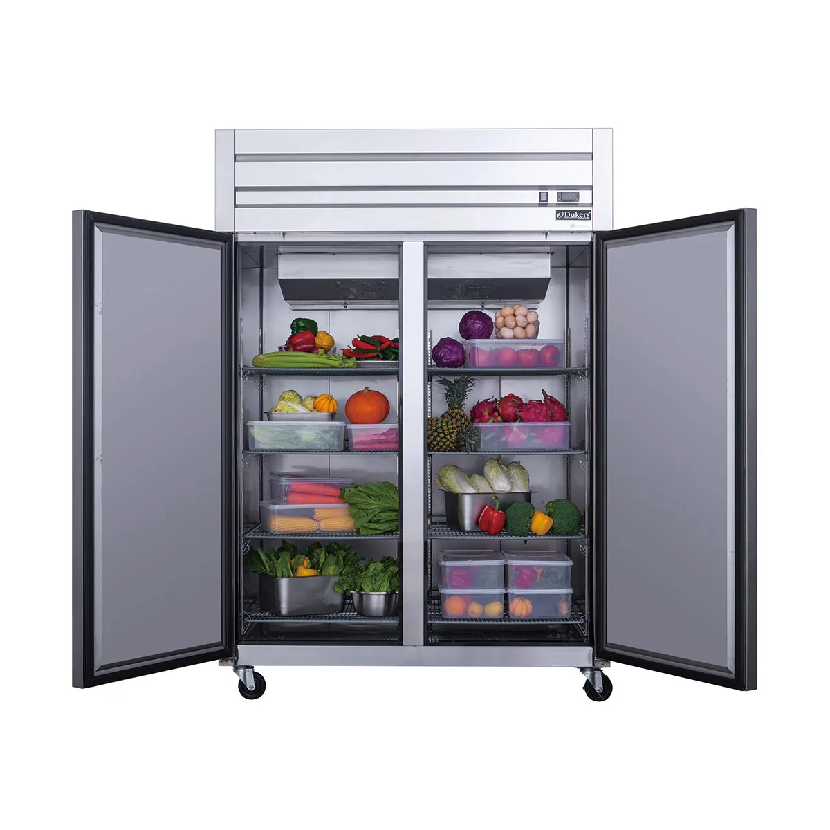 Dukers Appliance Co D55AR 55" 2-Solid Door Reach-In Refrigerator, Top Mount, 41.73 cu. ft.