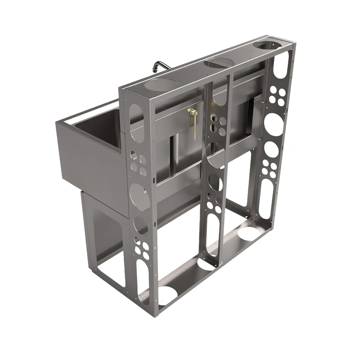 BK Resources UBDW-18-336S Underbar Sink Units, 3 Compartment without Drainboard