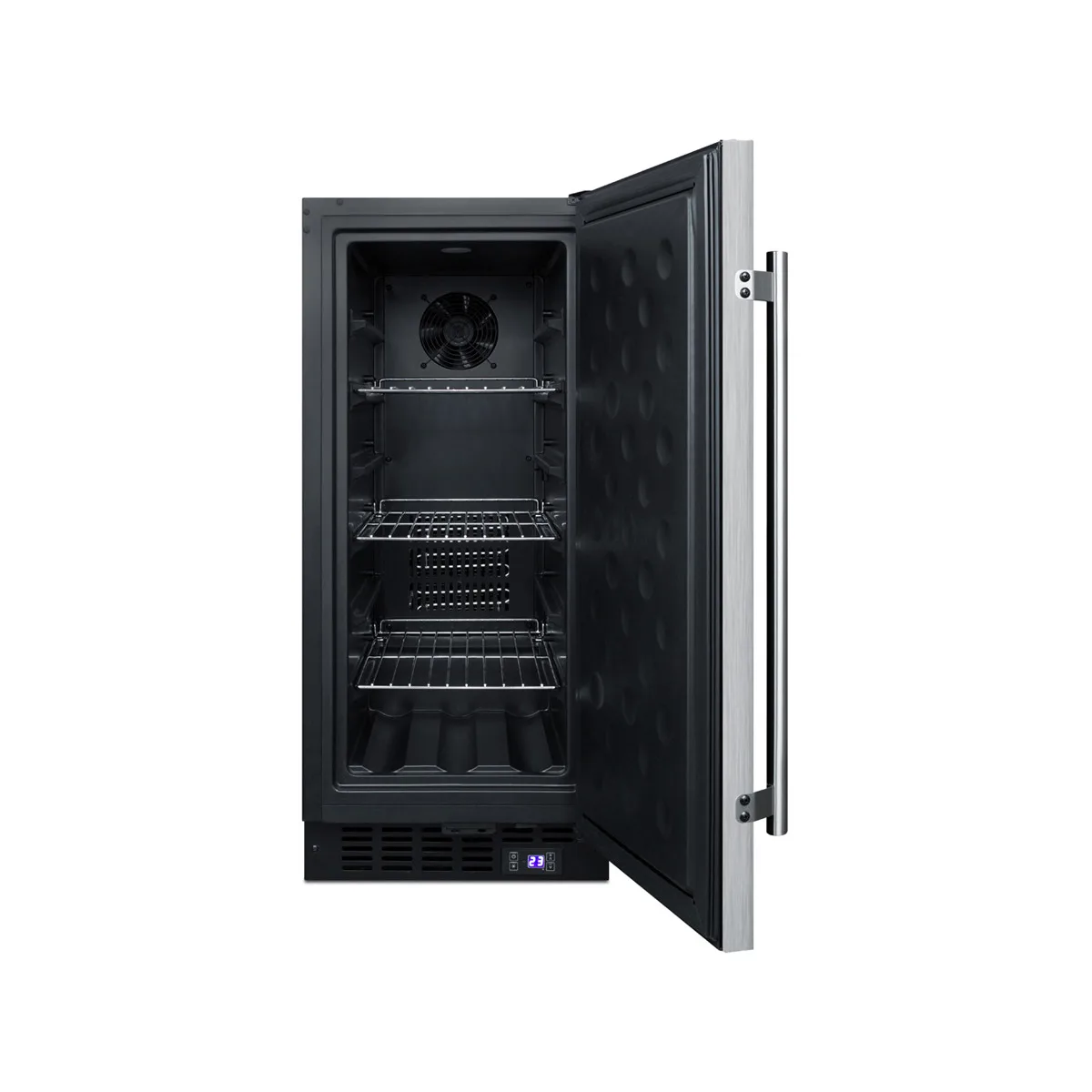 Summit SCFF1533BSS 23" Undercounter Freezer in Black, w/ Stainless Steel Door, 2.4 cu. ft.