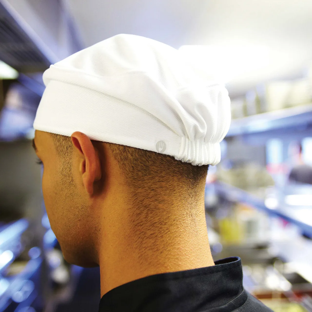 Chef Works DFAO-BLK-LXL Black Beanie Chef Hat, L/XL, 100% Polyester, Cool Vent™ with Sweat Guard