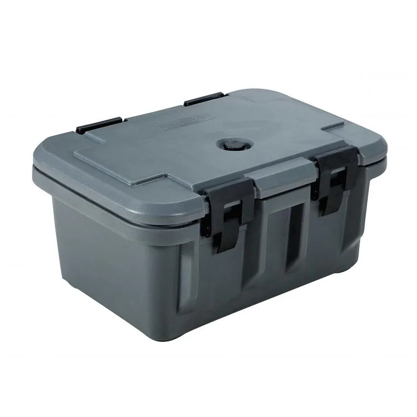 Omcan USA 80162 Insulated Food Transport Container, Top Loading, Gray Polypropylene, 8" D Pans