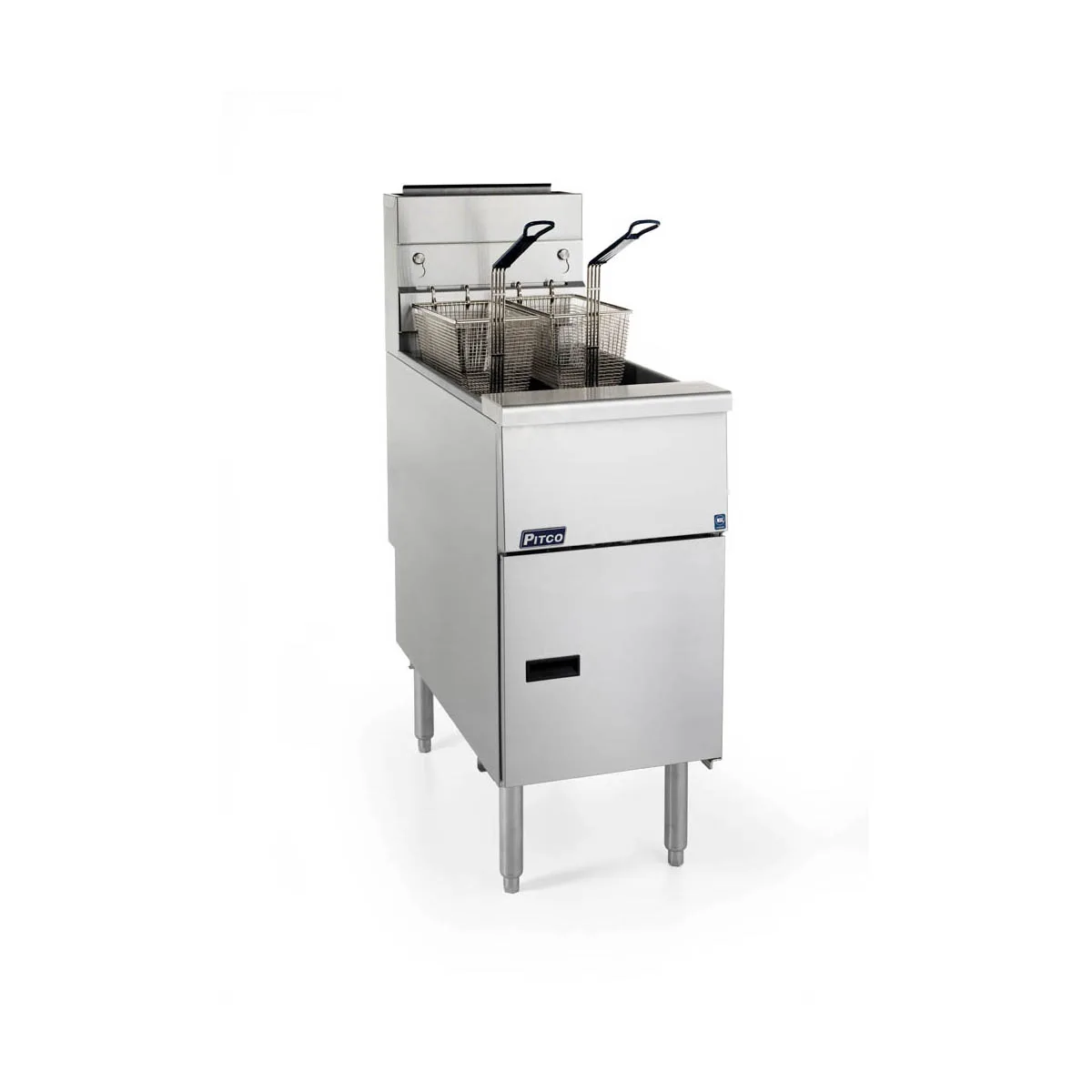 Pitco SG14RS-1FD 15" Floor Model Gas Full Pot Fryer, 50 lbs Oil Capacity, Millivolt Controls, 122.000 BTU
