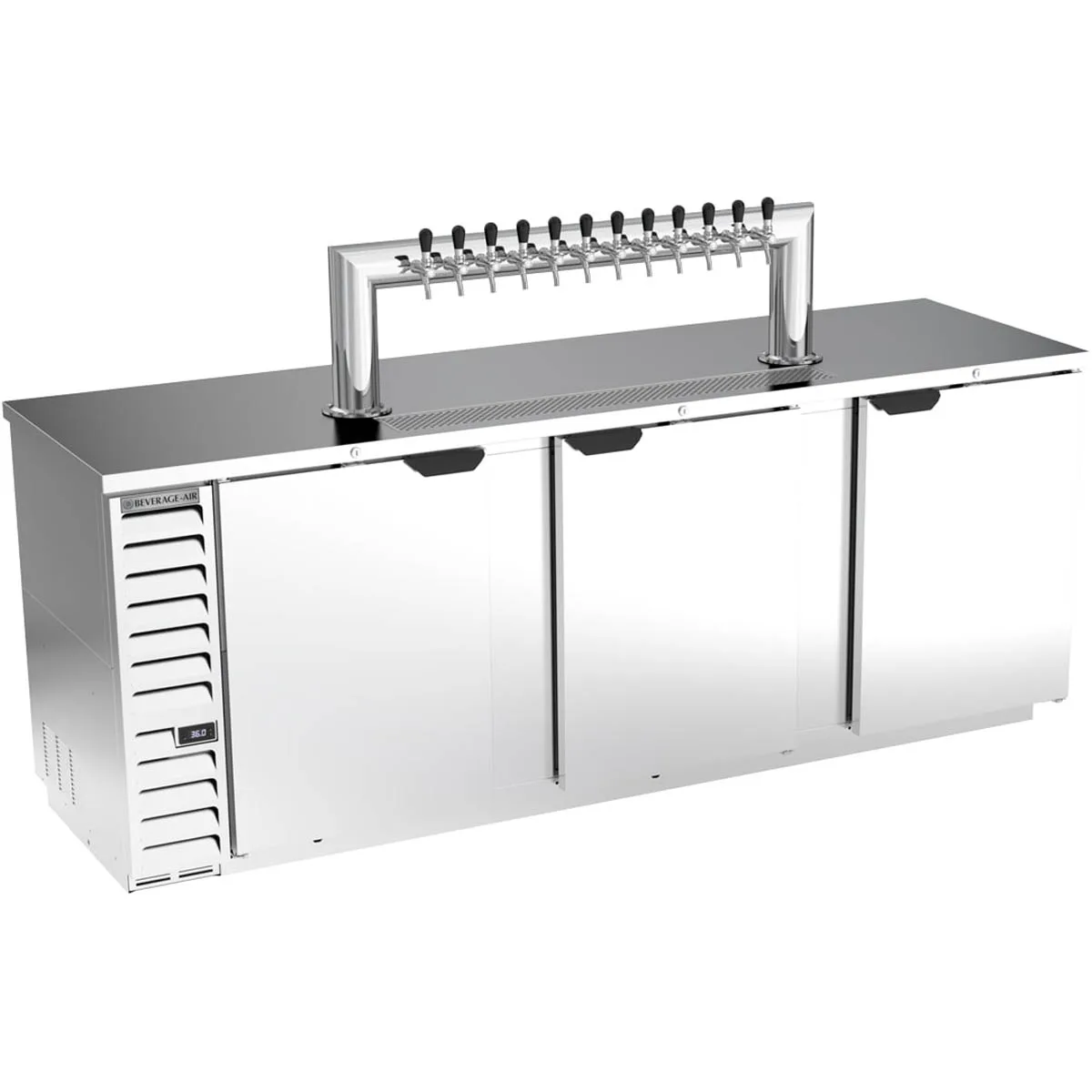Beverage Air DD94HC-1-S-12T 95" Draft Beer Cooler w/ 5 Kegs, 37.82 cu. ft., 12 Taps