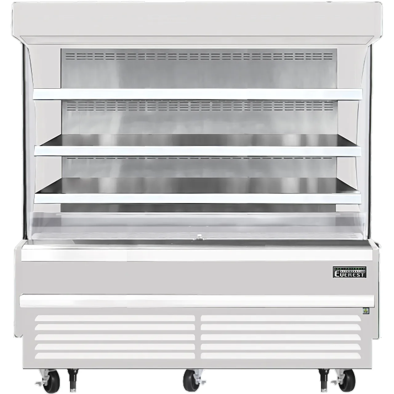 Everest EOMV-72-W-28-S 73" Vertical Open Air Merchandiser in White, High Profile, 3 Shelves, 19 cu. ft.