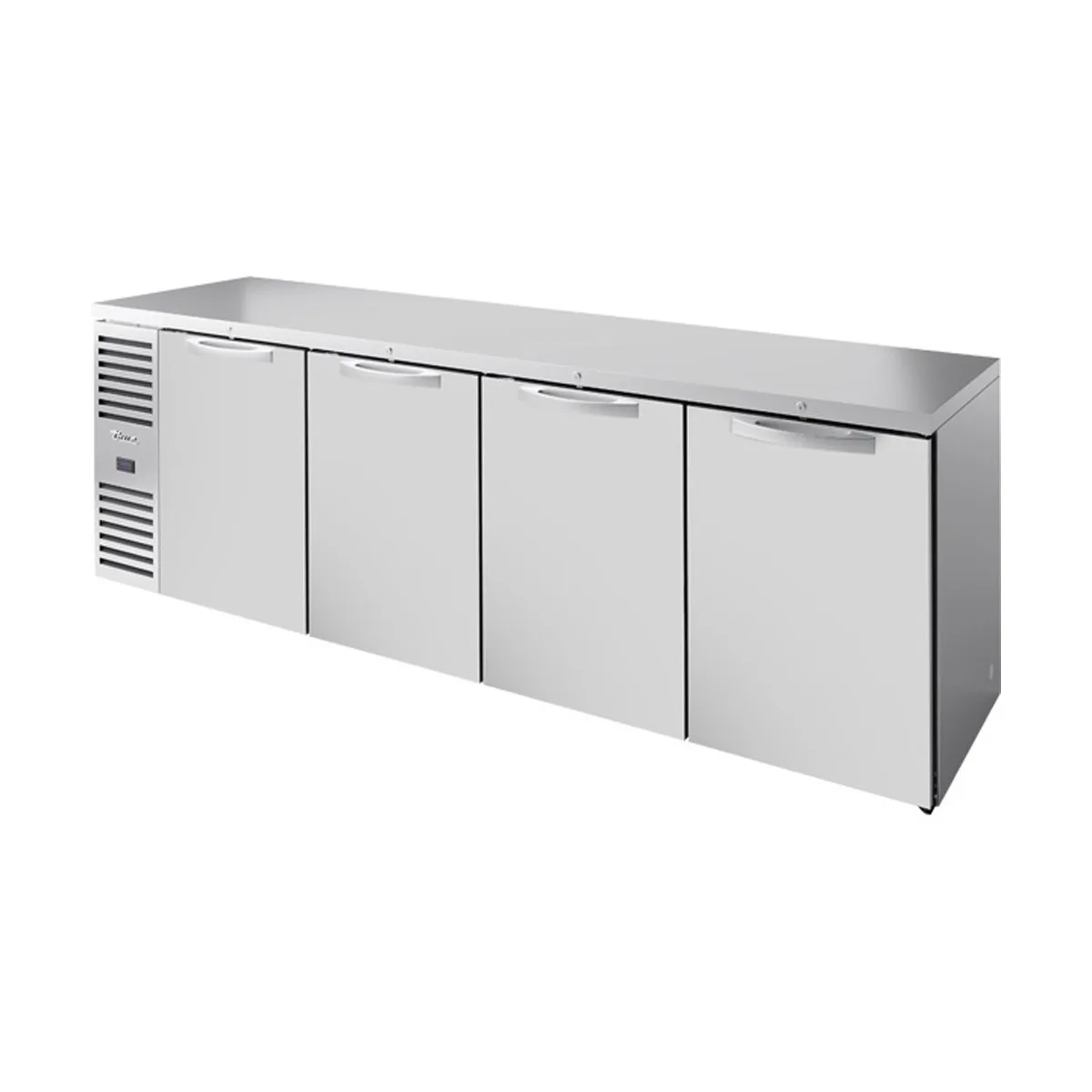 True TBR108-RISZ1-L-S-SSSS-1 108" Four Solid Swing Door Back Bar Refrigerator with LED