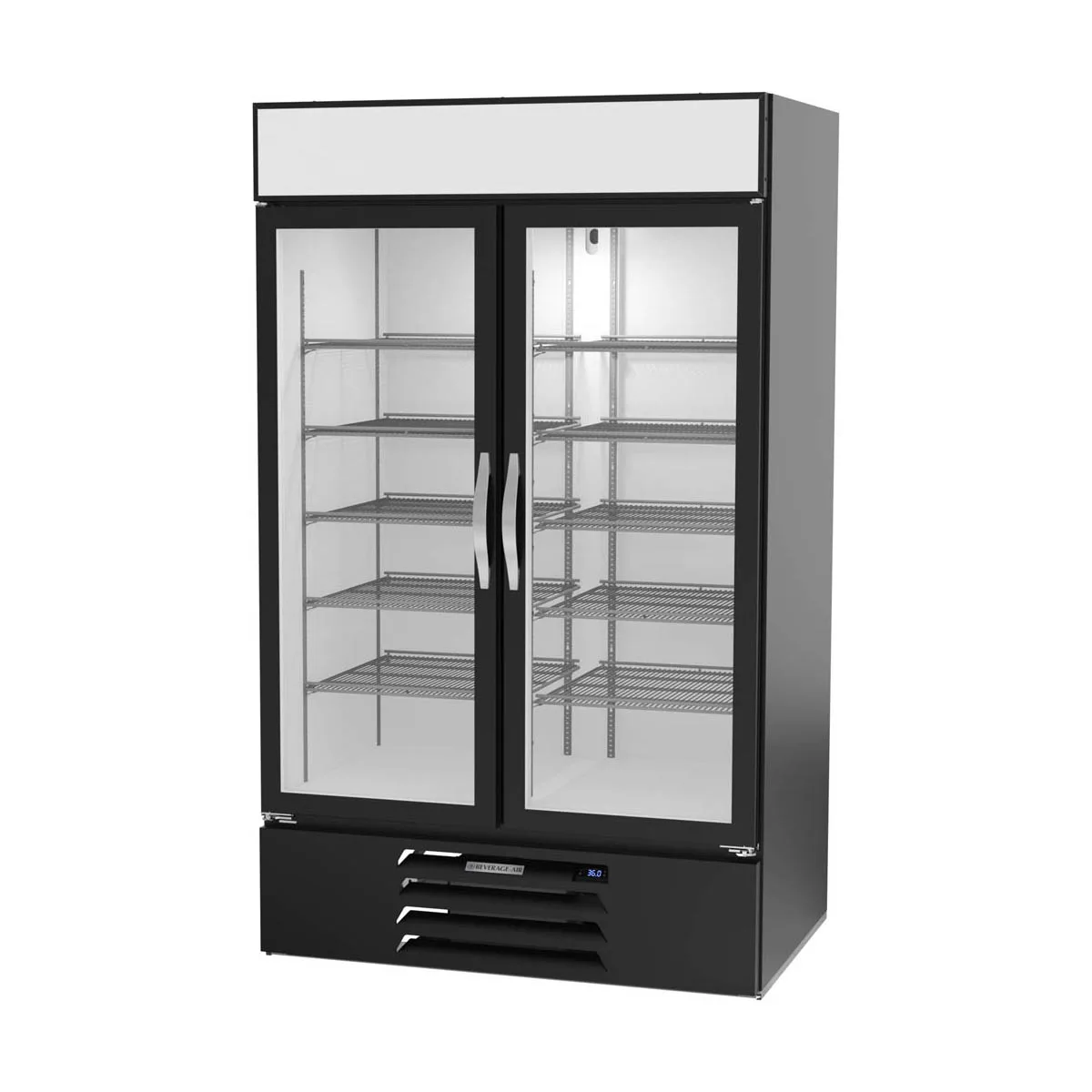 Beverage Air MMR44HC-1-B 47" Two Glass Door Merchandiser Refrigerator in Black, 40 cu. ft.