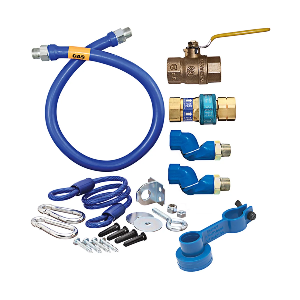 Dormont 1675KIT2S60 Deluxe SnapFast 60" Gas Connector Kit, Two Swivels, Restraining Cable, 3/4" Dia