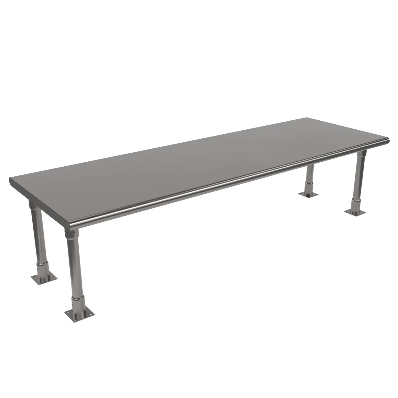 BK Resources BK-OSS-2472BN Single Overshelf, Table Mount, 72"W X 24"D