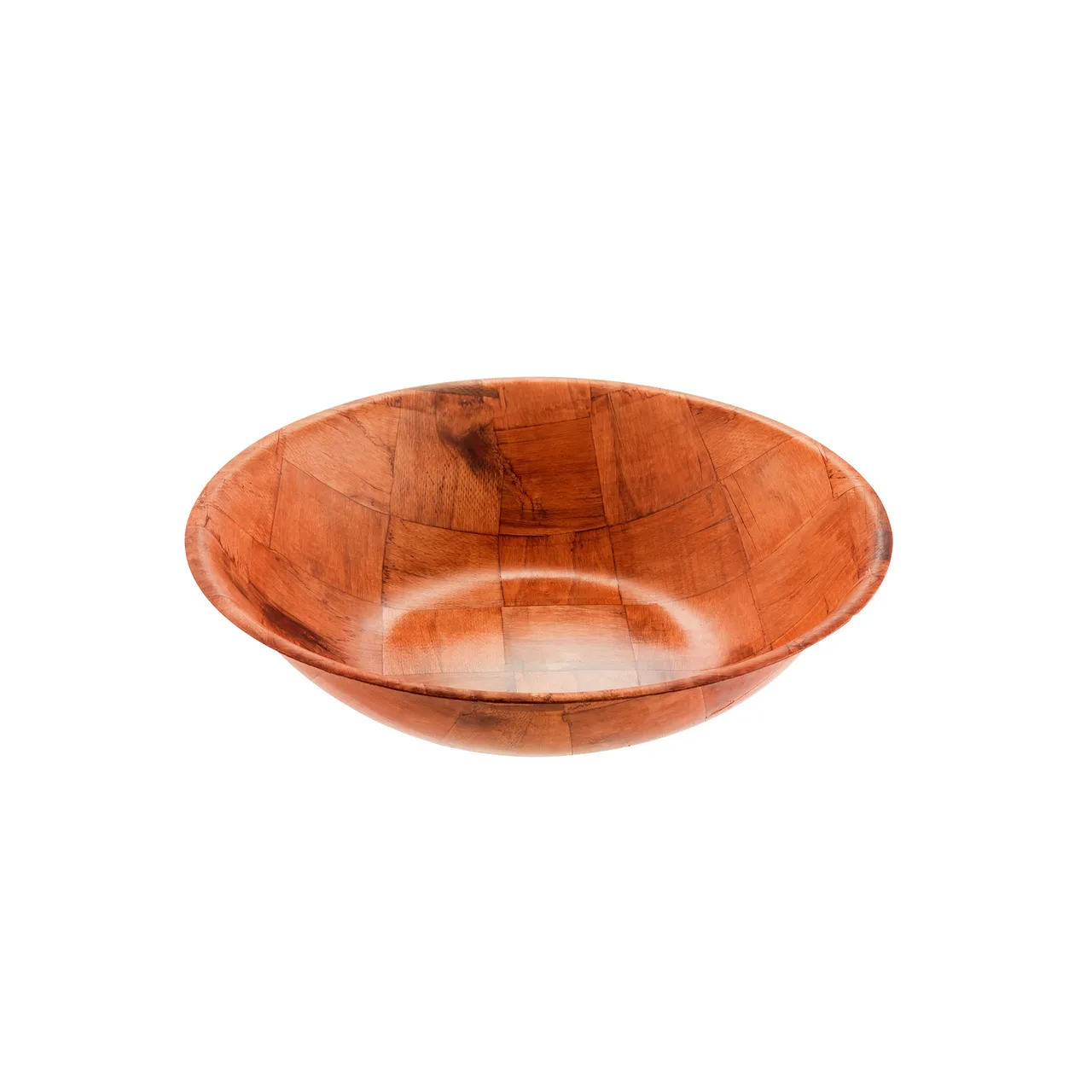 CAC China TWSB-14 14" Round Wooden Bowl, Woven Wood, Stain, Acid, Oil and Odor Resistant Finish