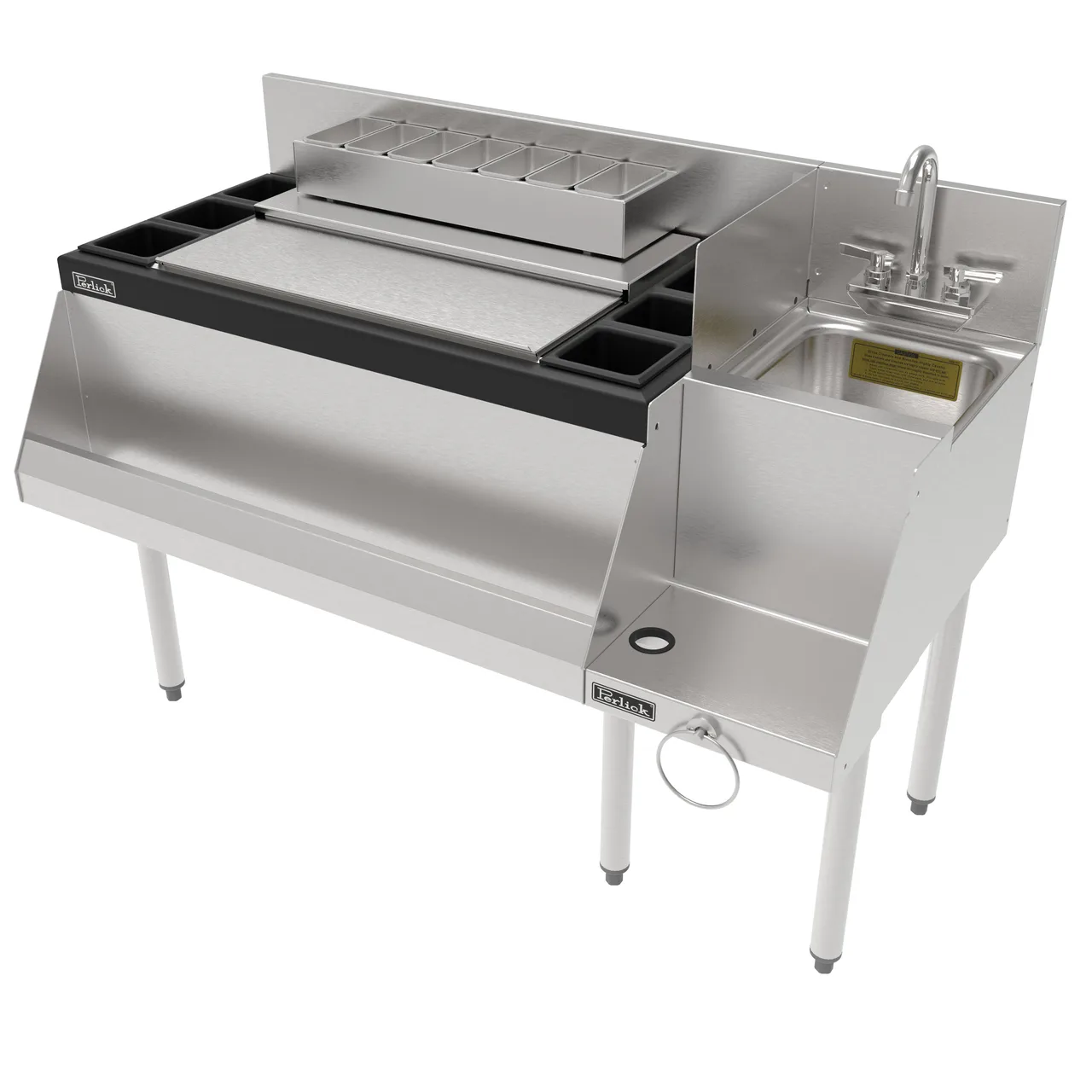 Perlick UCS48A-LF 48" Blender Station Underbar Ice Bin/Cocktail Station w/ 10 Circuit & 36" Ice Chest