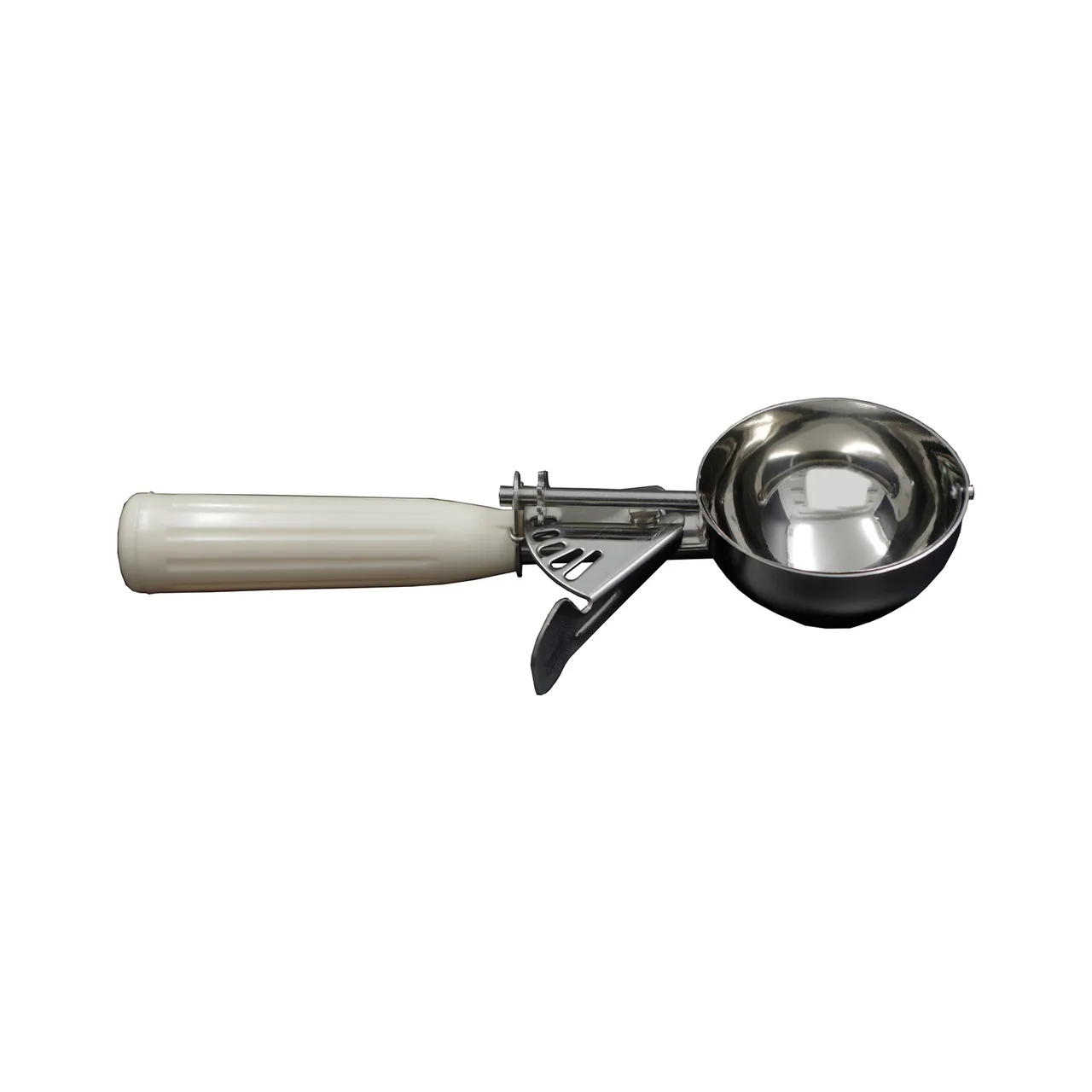 CAC China SICD-10IV Thumb Disher, #10, 3.2 oz., Stainless Steel Scoop, Ivory Handle