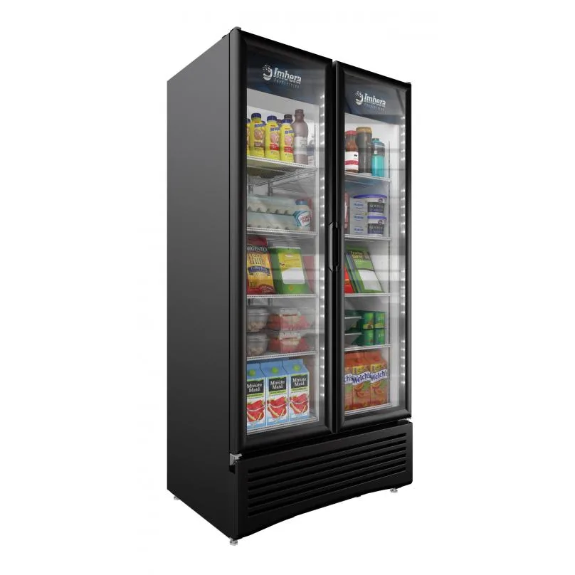 Omcan USA 41219 39" 2-Section Merchandiser Refrigerator w/ Glass Door, 26.7 cu. ft.