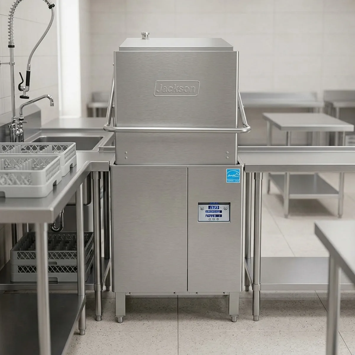 Jackson WWS DYNASTAR(40-70) 28.5" Door Type Dishwasher, 57 RPH - 40 Gal/Hr - High Temp w/Booster