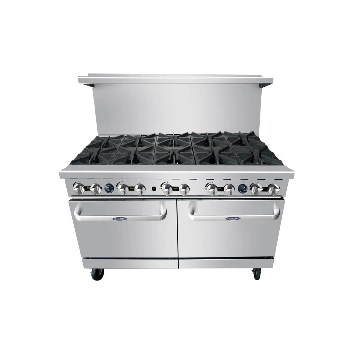 Atosa USA AGR-10B-NG 60" Gas Restaurant Range w/ (10) Open Burners & (2) Ovens, 374.000 BTU