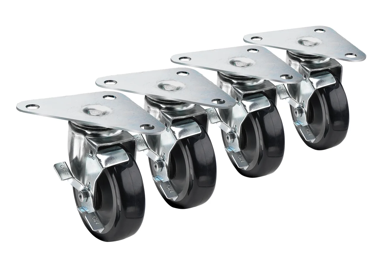 Krowne 28-161S Krowne Large Triangle Heavy Duty Plate Caster, Swivel with Lock