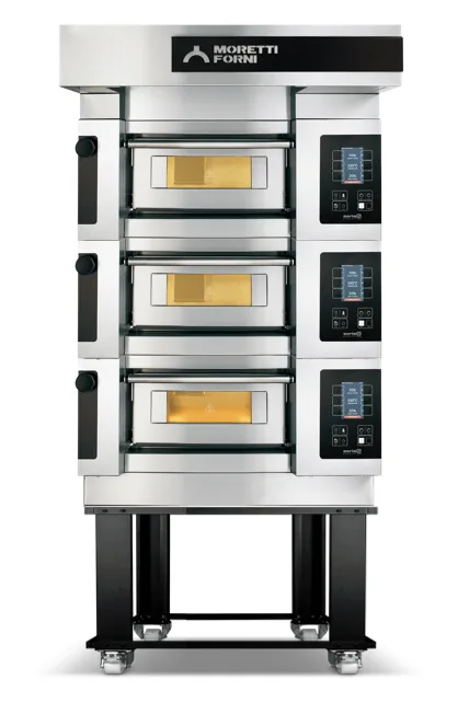 Moretti Forni S50E3 24" Electric Pizza Deck Oven, 3‑Deck Brick, Dual‑Power Heat