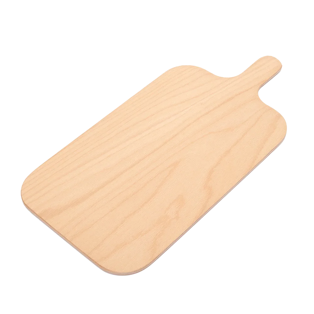 Omcan USA 81228 Pinsa Romana Board, 13-4/5" x 8-7/10" x 3/10" H, Beech Plywood with 3-9/10" Handle