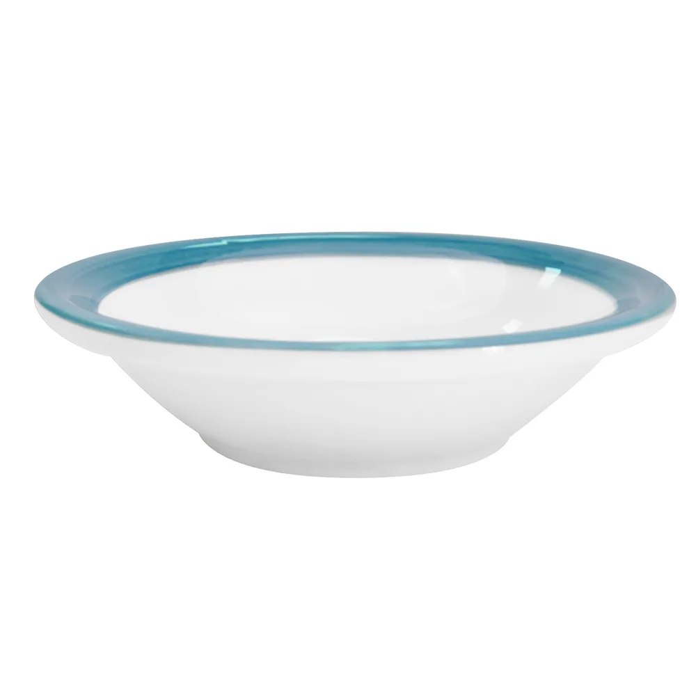CAC China R-11-BLU Rainbow Fruit Dish, 4-3/4oz., 4-3/4" Dia., 1" H, Blue Ceramic Round Bowl - Dozen