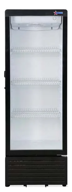 Omcan USA 47586 1-Section Merchandiser Refrigerator w/ Glass Door, in Black, 7.7 cu. ft.