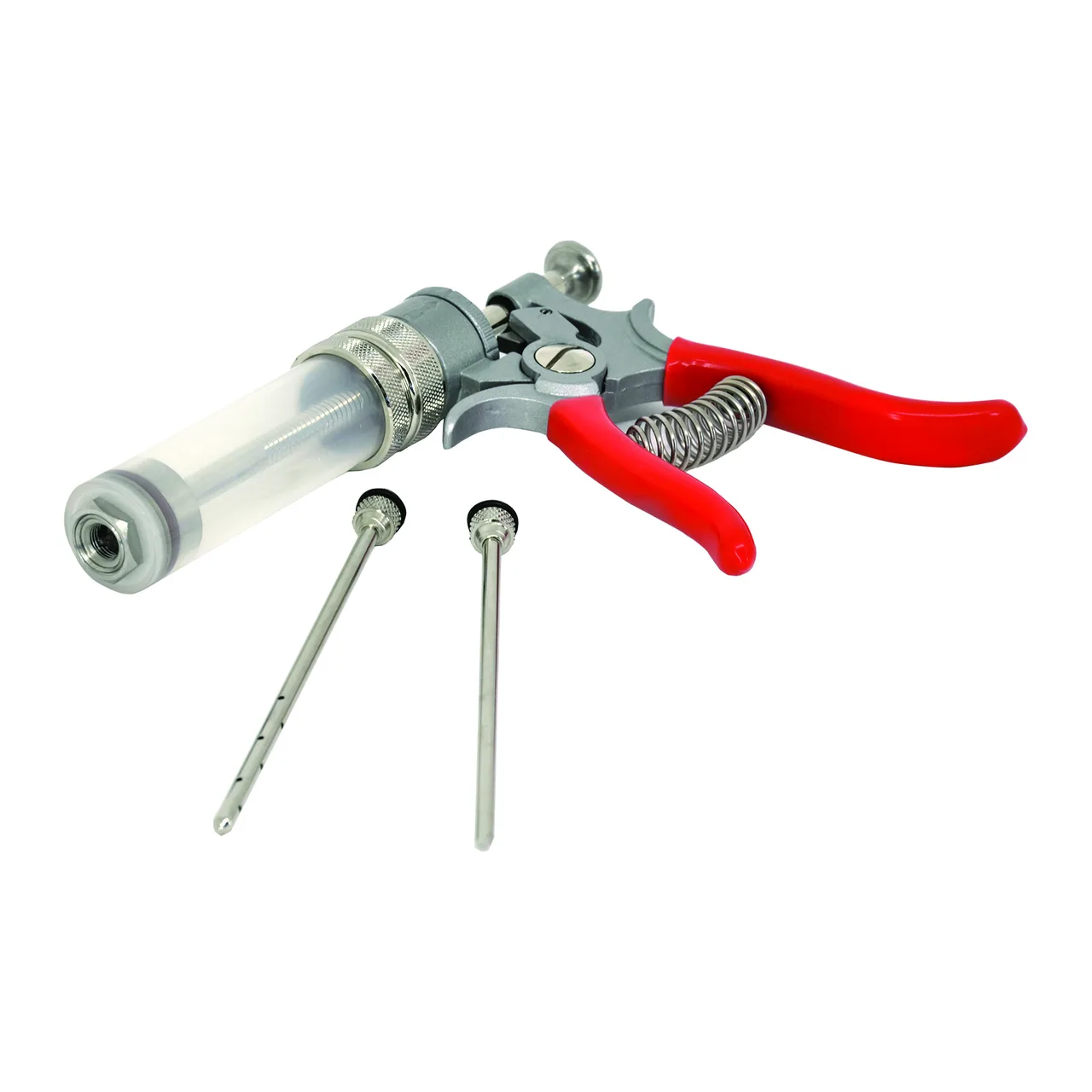 Omcan USA 10080 Dial-O-Matic Meat Pump, 2 Needle Set, Hand Kitchen Injector, Stainless Steel