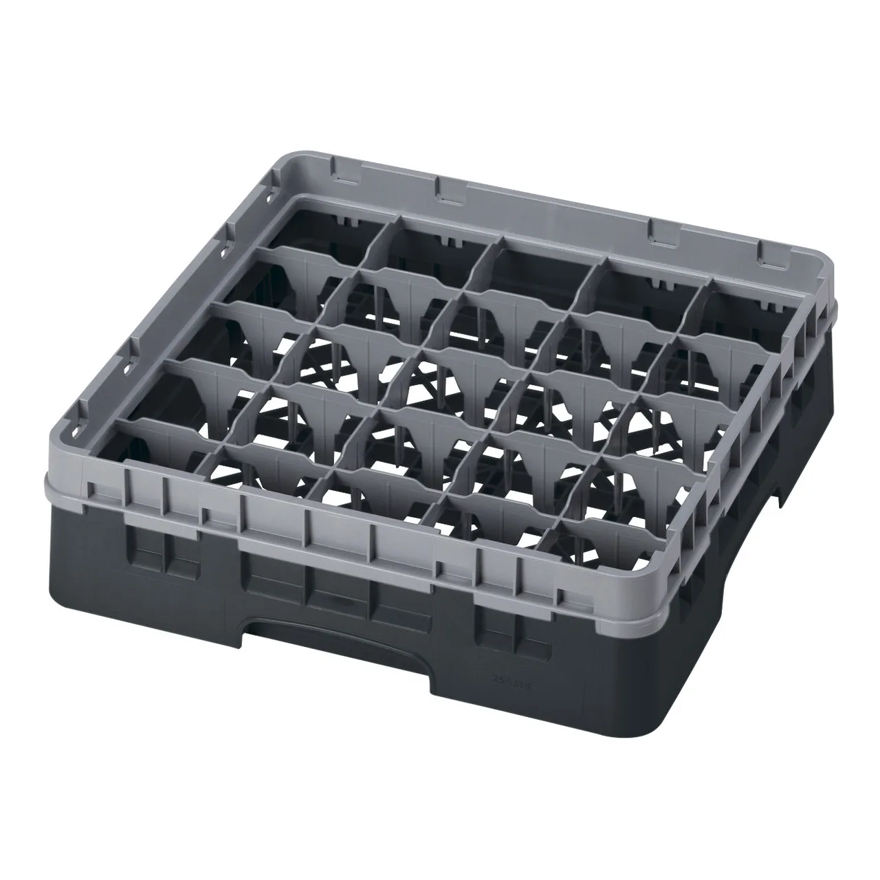 Cambro 25S318110 Camrack Glass Rack, Black, Full Size, 19-3/4 x 19-3/4, 25 Compartments, 3-7/16 Max Dia, HACCP