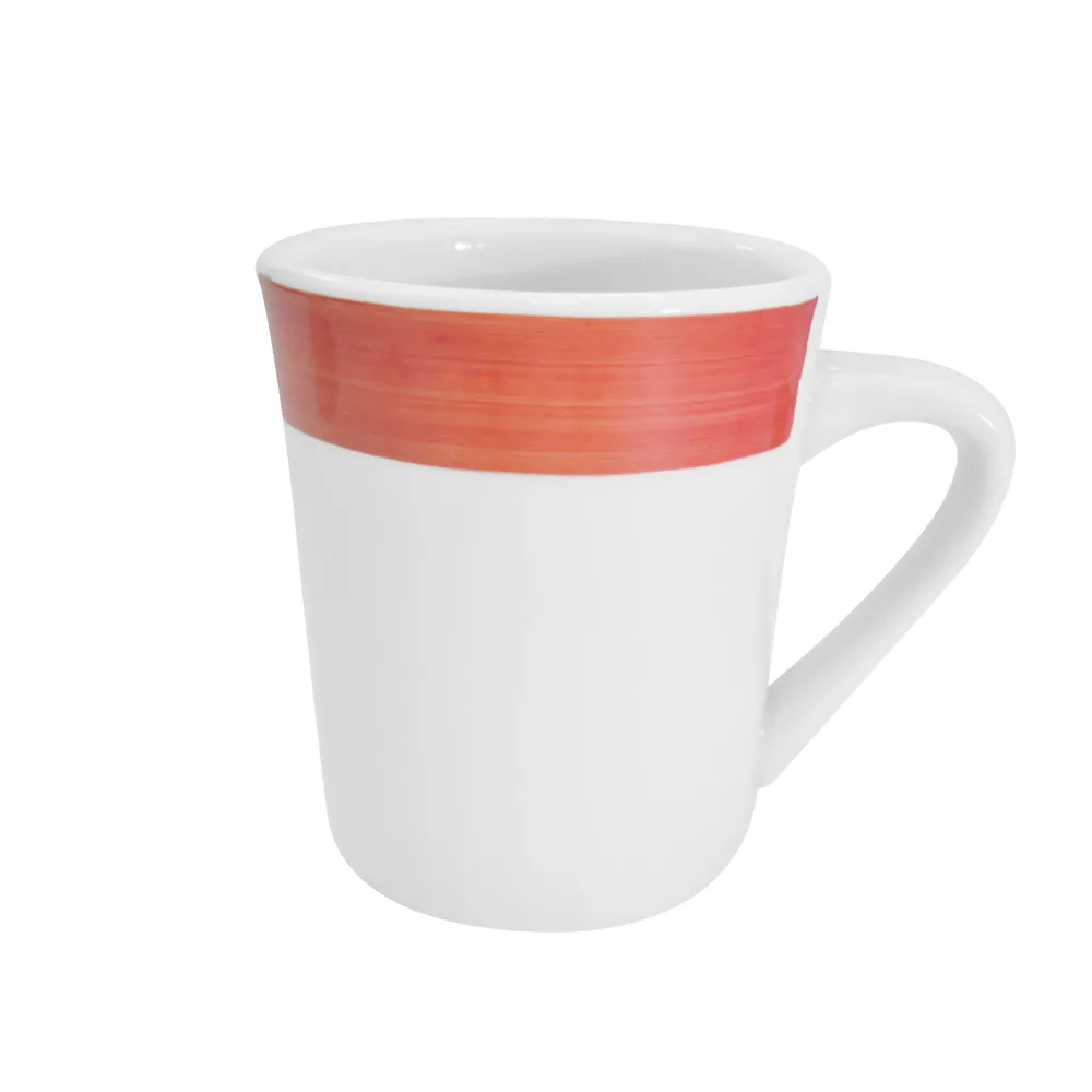 CAC China R-17-R Rainbow Tierra 8‑oz Mug, 3‑1/8" Dia x 4" H, Red Ceramic, Dishwasher Safe - 1 Dozen