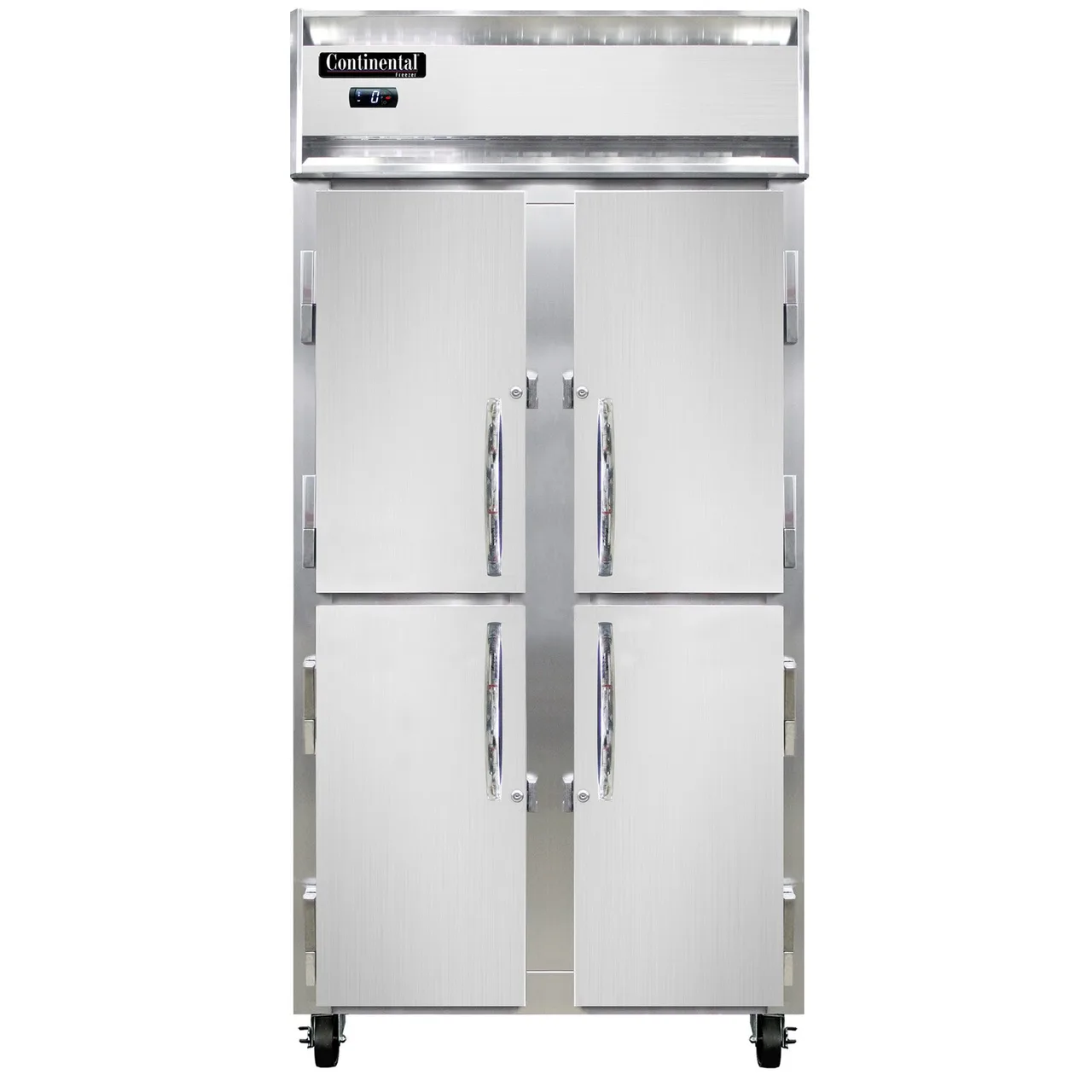 Continental Refrigerator 2FSENSAHD 36" 2-Section Reach-In Freezer, 4 Half Solid Doors, Stainless Steel Exterior, 30 cu. ft., Top Mounted
