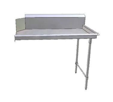 John Boos JDTC-20-72R-X 72" Clean Straight Dishtable w/ Right Table, 10" Backsplash, Steel Legs