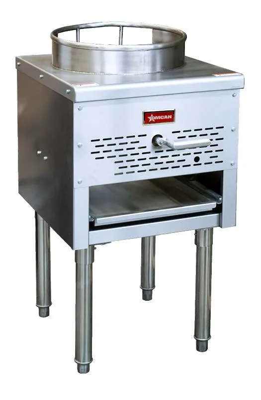 Omcan USA 47685 LP Gas Wok Range w/ (1) Burner (Bowl), 13" Wok Ring, Knee "L" Lever, Jet Burner, 95.000 BTU