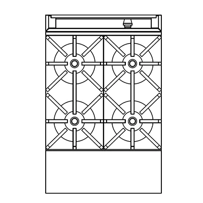 Southbend P24N-BB-SU 24" Gas Heavy Duty Range, (4) Open Burners w/ (2) Step-Up, Modular Base, 140.000 BTU