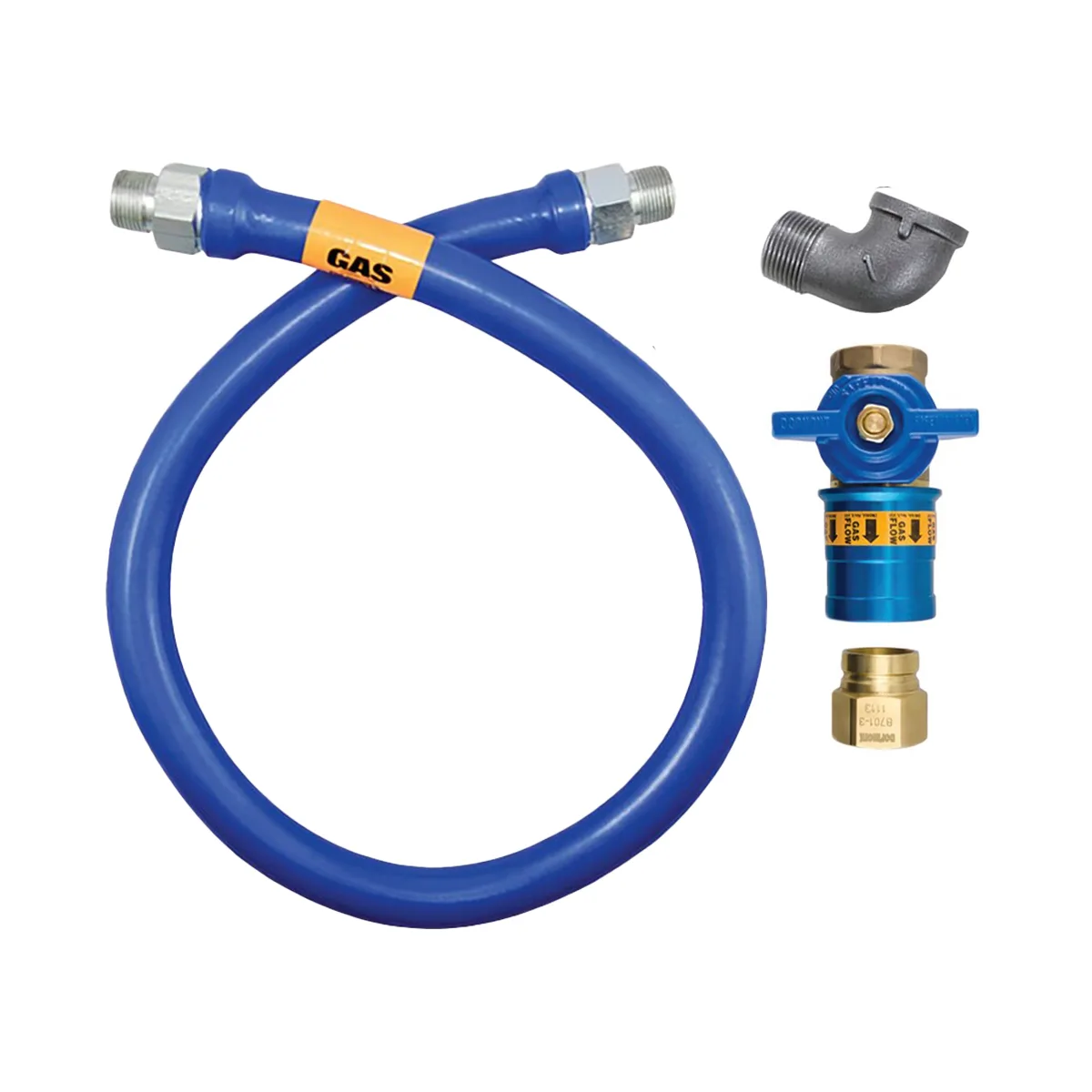 Dormont 16100BPCF72 Safety Quik 72" Moveable Gas Connector Kit w/ Elbow, 1" Diameter