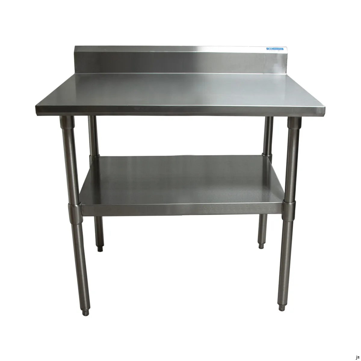 BK Resources CVTR5-3624 36" Open Base Work Table with Undershelf, 5" Backsplash / 16 Gauge Top