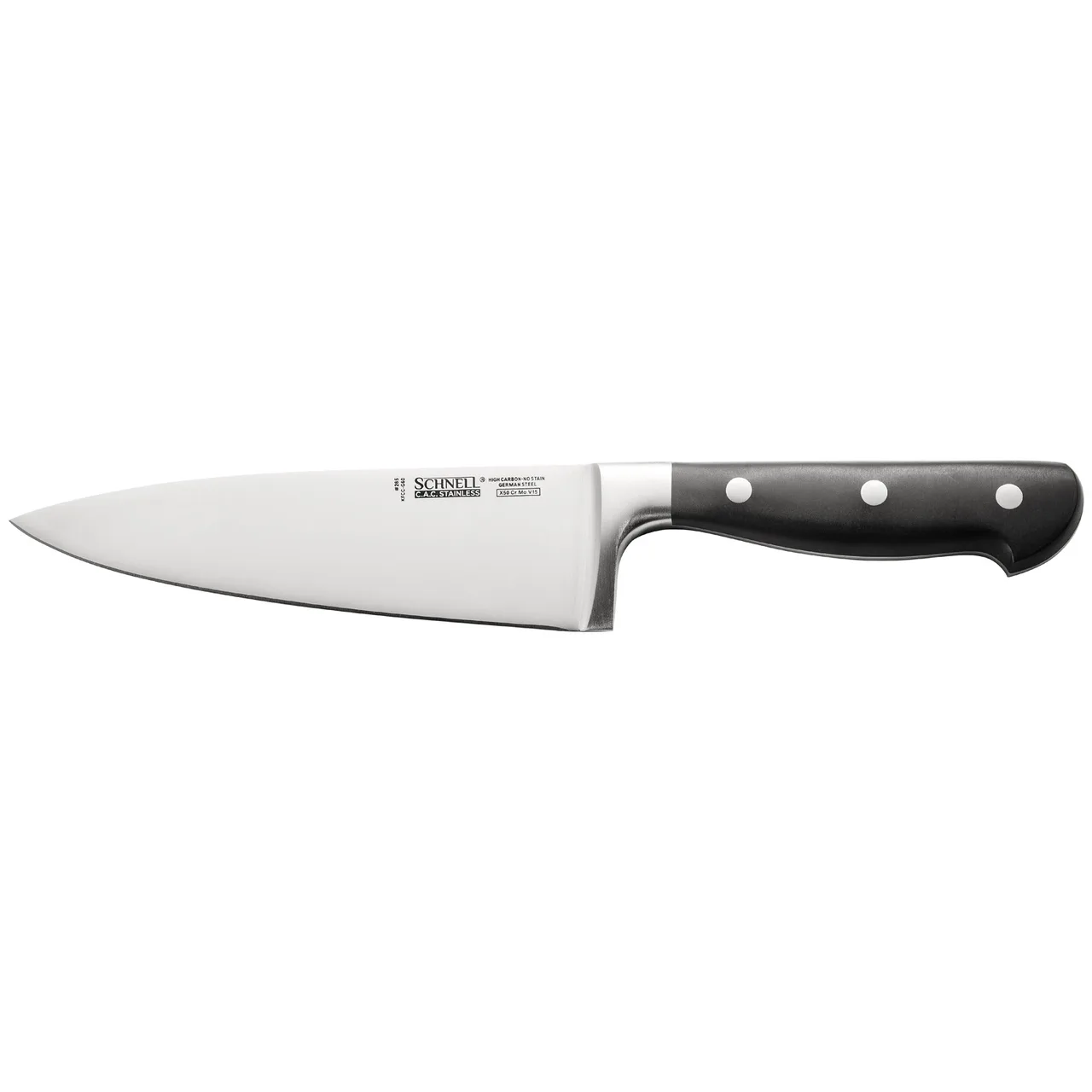 CAC China KFCC-G60 Schnell Knife, 6-1/4", Forged Tang, High-Carbon Steel, Blade, Black Handle