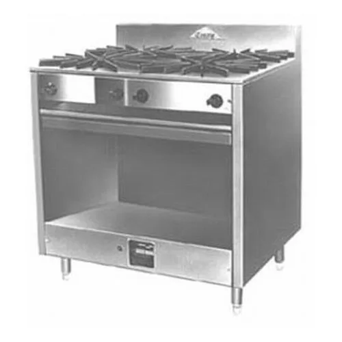 Comstock-Castle FK43-18 36" Gas Restaurant Range w/ (2) Open Burners, 24" Griddle, (1) Open Front Cabinet Base, 116.000 BTU