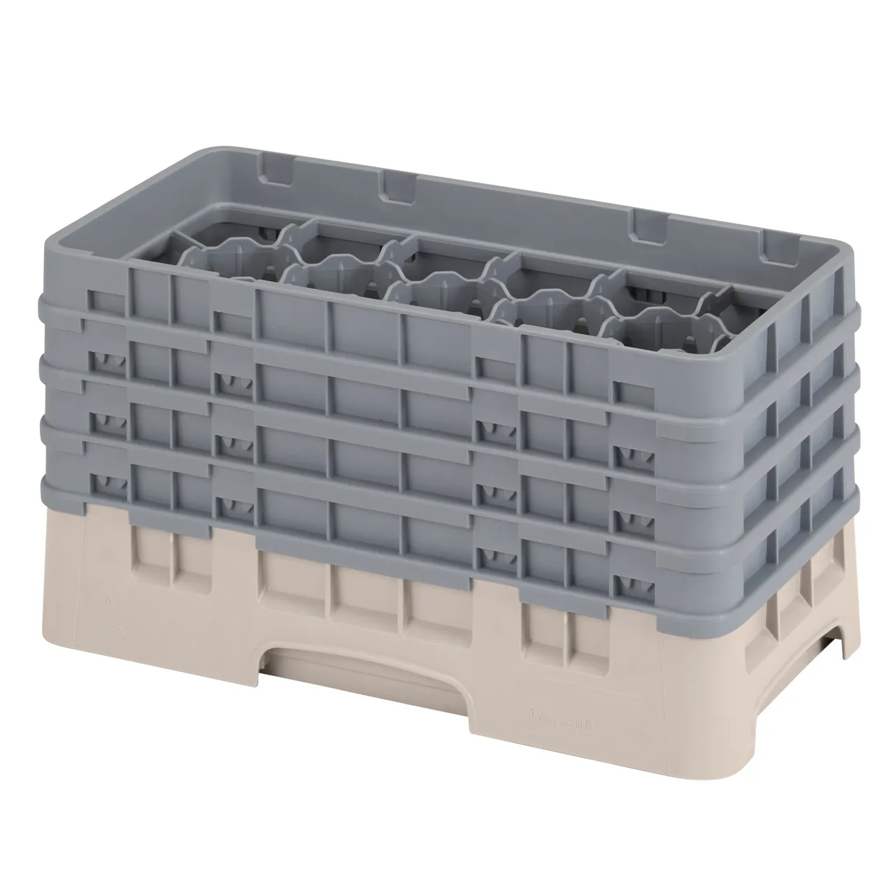 Cambro 17HS800184 Camrack Glass Rack, Half Size, Beige, 17 Compartments, 2-7/8" Max Dia, 8-1/2" Max Height