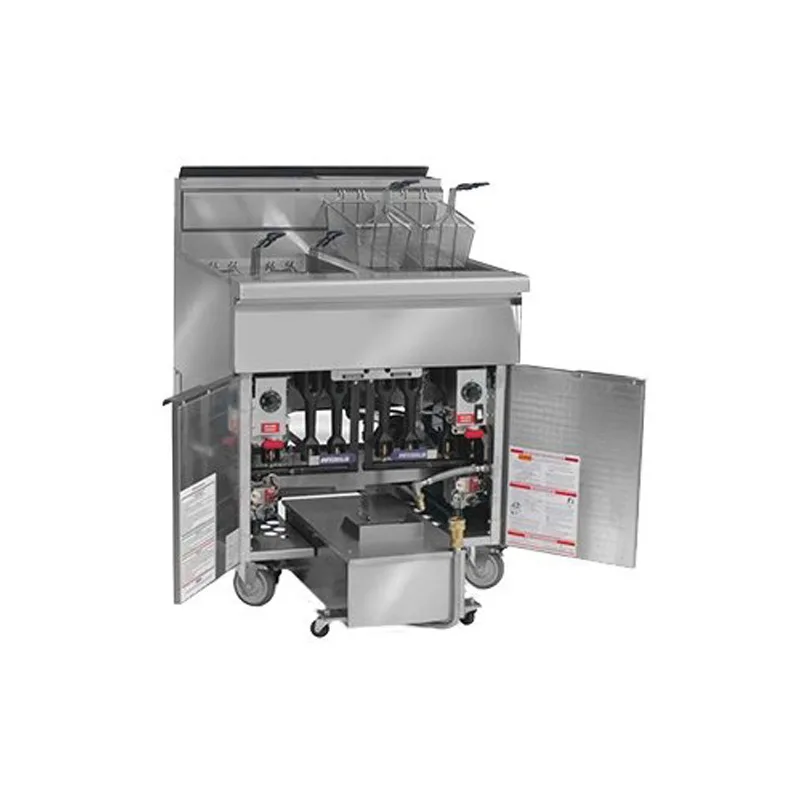Imperial IFSSP450C Multiple Battery Gas Fryer w/ (4) 50 lbs Frypots, Built-In Filter, Computer Controls
