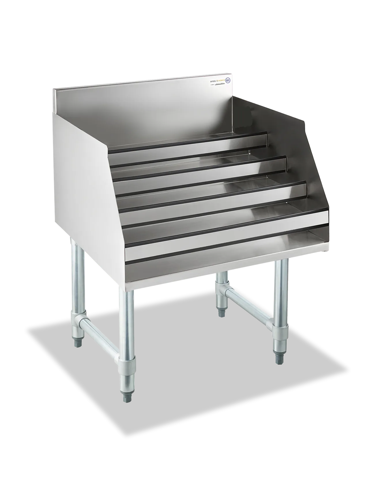 Steel Works SWLDR-1824 Underbar Raised Liquor Bottle Display Unit, 24" X 18"