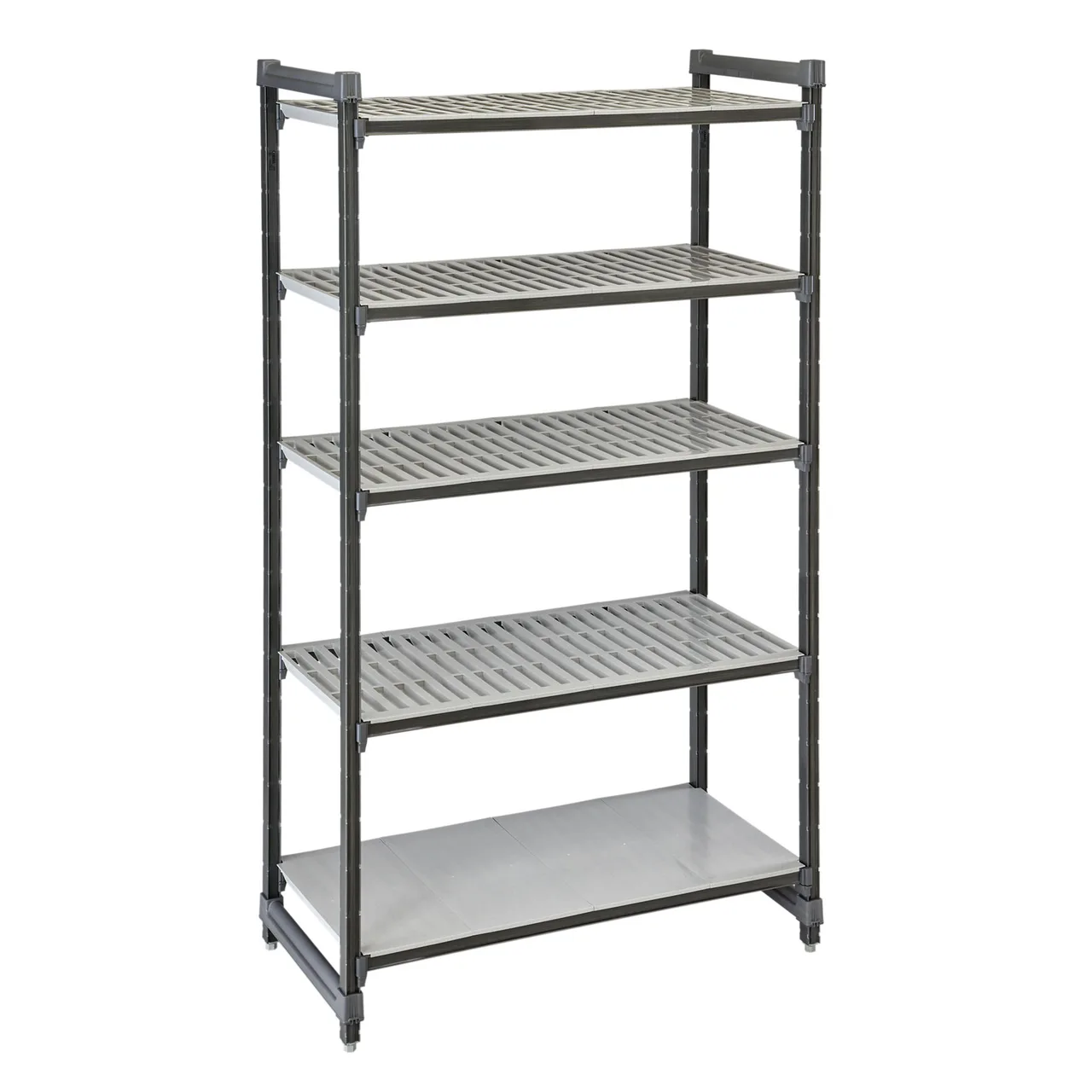 Cambro EXU245484VS5480 Camshelving® Elements 5-Shelf Vented/Solid Starter Shelving Unit - 24'' x 54'' x 84''