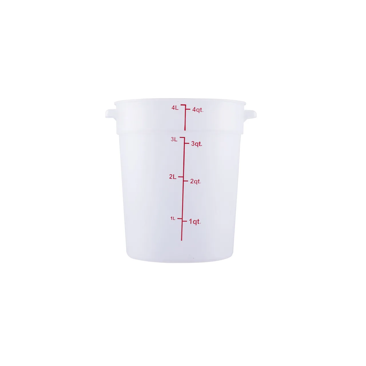 CAC China FS2P-4T Food Storage Container, 4 Qt., Round, Stackable, Polypropylene, BPA Free