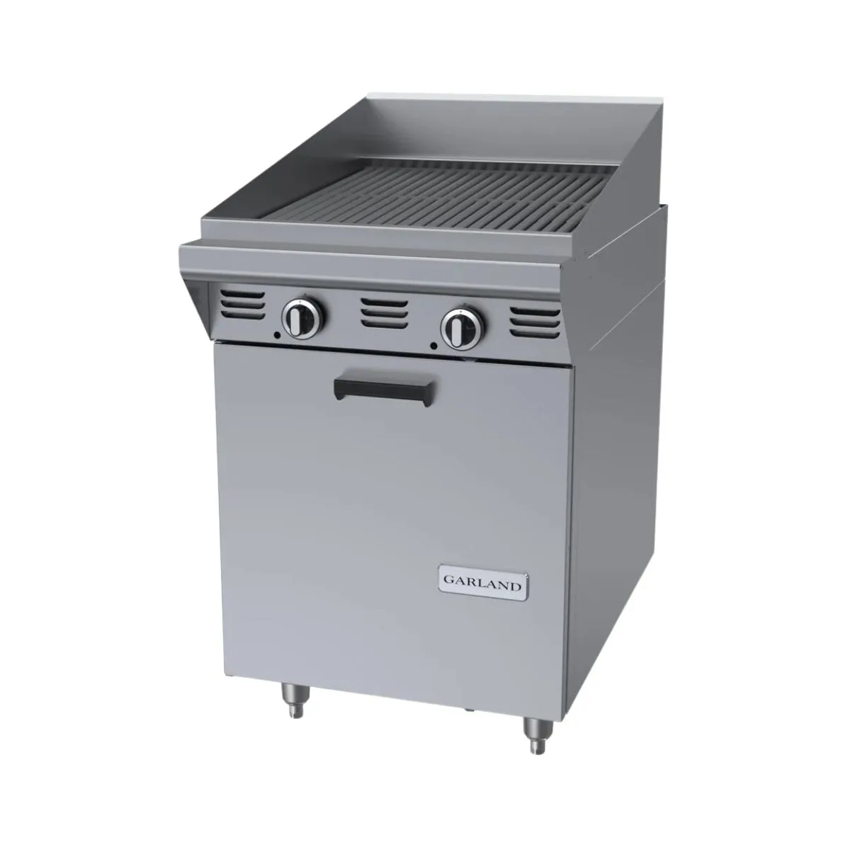Garland US Range MST24BE 24" Gas Heavy Duty Range w/ 24" Full Briquette Charbroiler, Electric Spark Ignition, (1) Cabinet Base, 60.000 BTU