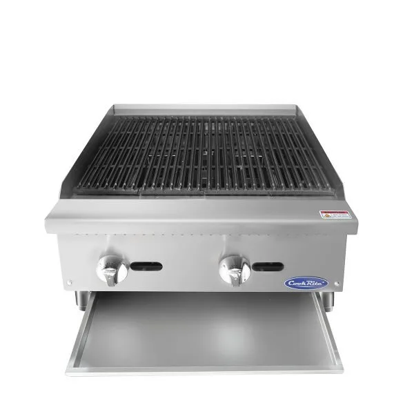 Atosa USA ATRC-24 24" Countertop Gas Charbroiler, (2) Stainless Steel Burners with Manual Controls