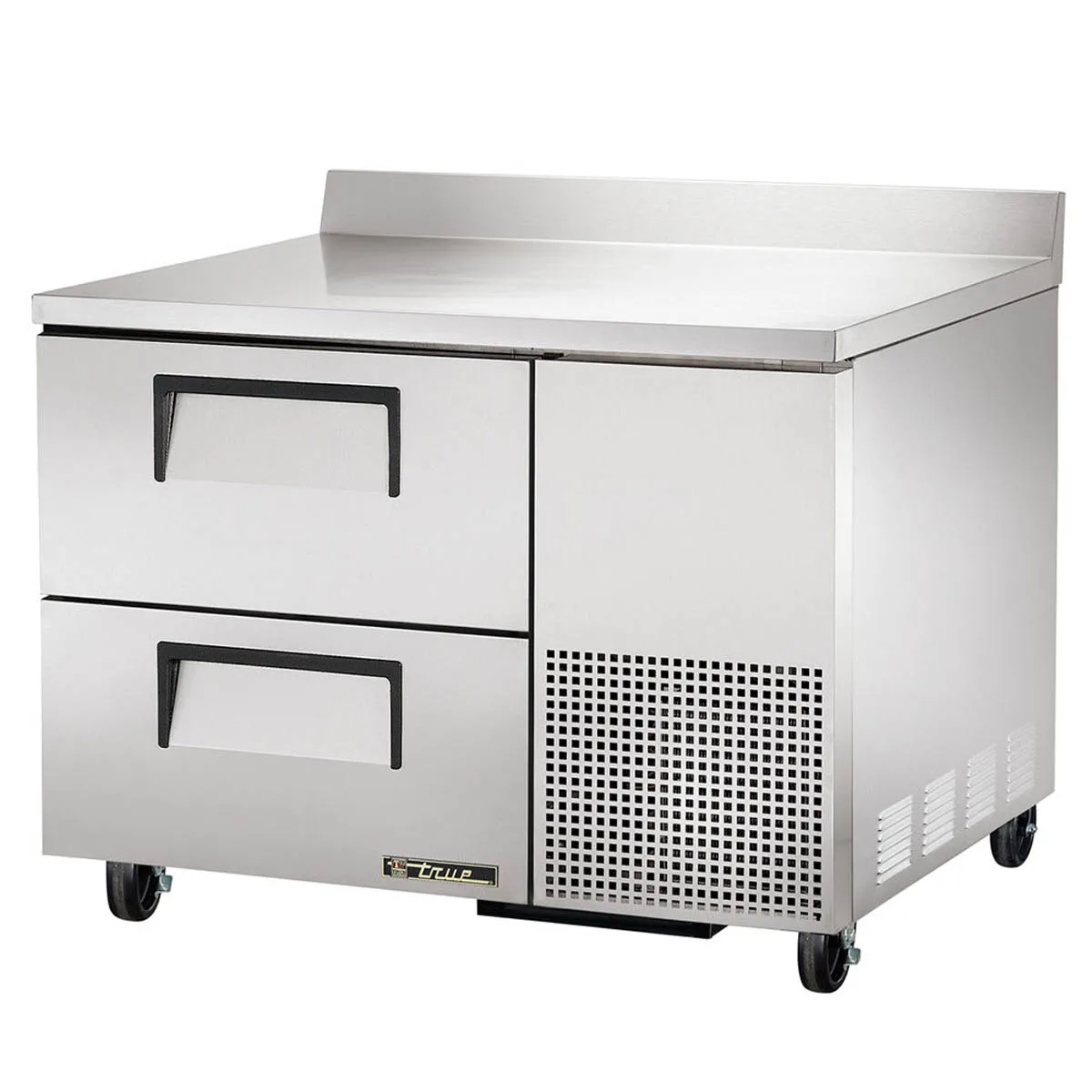 True TWT-44D-2-HC 44" 1-Section Worktop Refrigerator w/ 2 Drawers, Side Mount Front Breather
