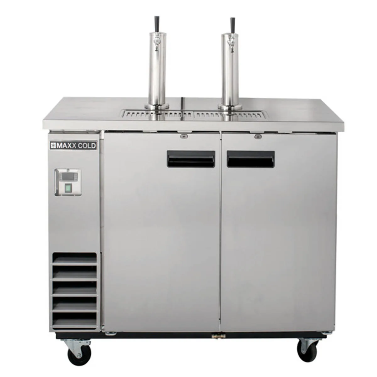 Maxx Cold MXBD60-2SHC 61" Draft Beer Cooler w/ 2 Kegs, 14.2 cu. ft., 2 Single-Tap Towers