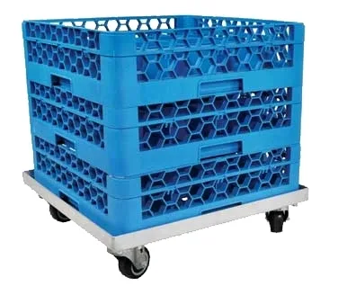 John Boos D2020-GT Aluminum Glass Rack Dolly, 20x20, Silver, Welded Construction, 3 Swivel Casters