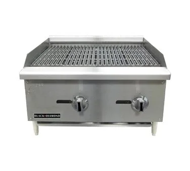 Black Diamond BDECTC-36/NG 36" Countertop Gas Radiant Charbroiler w/ (3) Burners, 90.000 BTU
