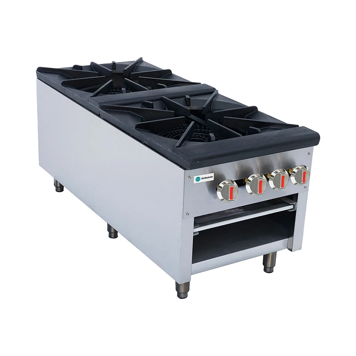 Hurakan HKN-XRFSG18-2 A/W 24" Countertop Gas Stock Pot Range w/ 2 Burners, 170.000 BTU