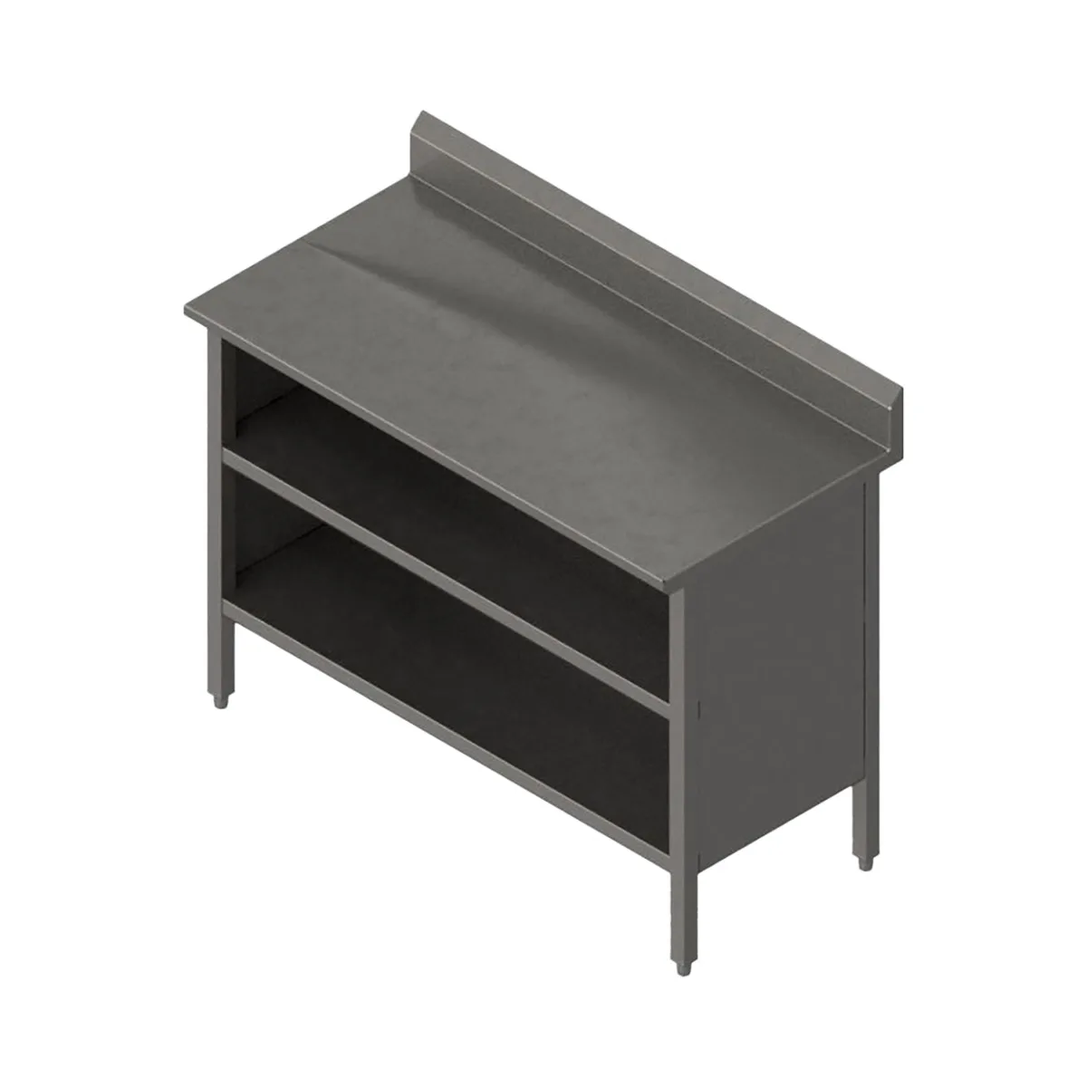 John Boos EBOS6R5-3072 Open Front Work Table with Mid-Shelf, Backsplash / 72"W X 30"D